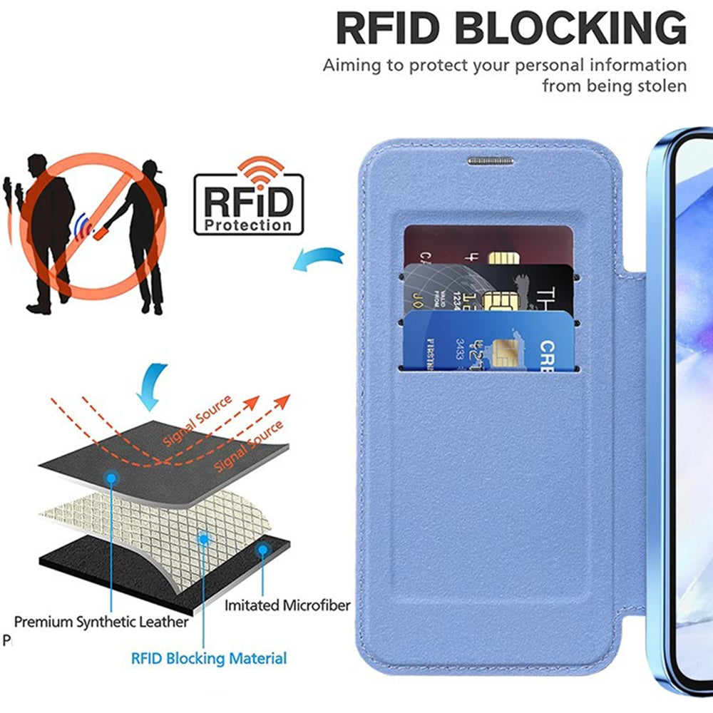Калъф MagSafe за Samsung Galaxy A55 5G A556, Techsuit, SmartMag Book, Син