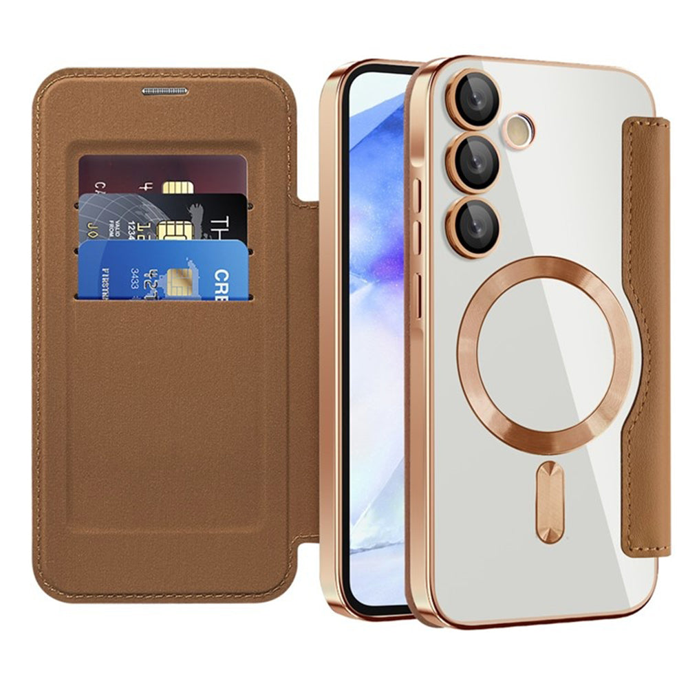 Калъф MagSafe за Samsung Galaxy A55 5G A556, Techsuit, SmartMag Book, Кафяв