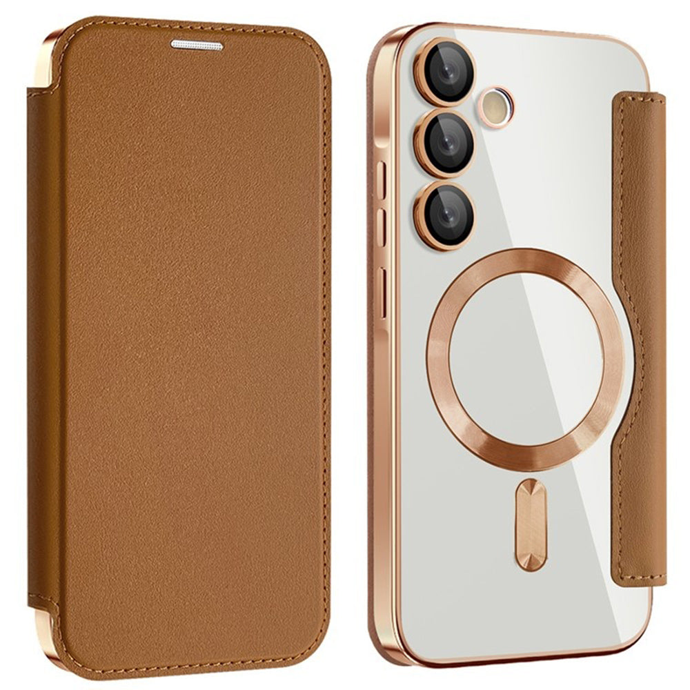 Калъф MagSafe за Samsung Galaxy A55 5G A556, Techsuit, SmartMag Book, Кафяв