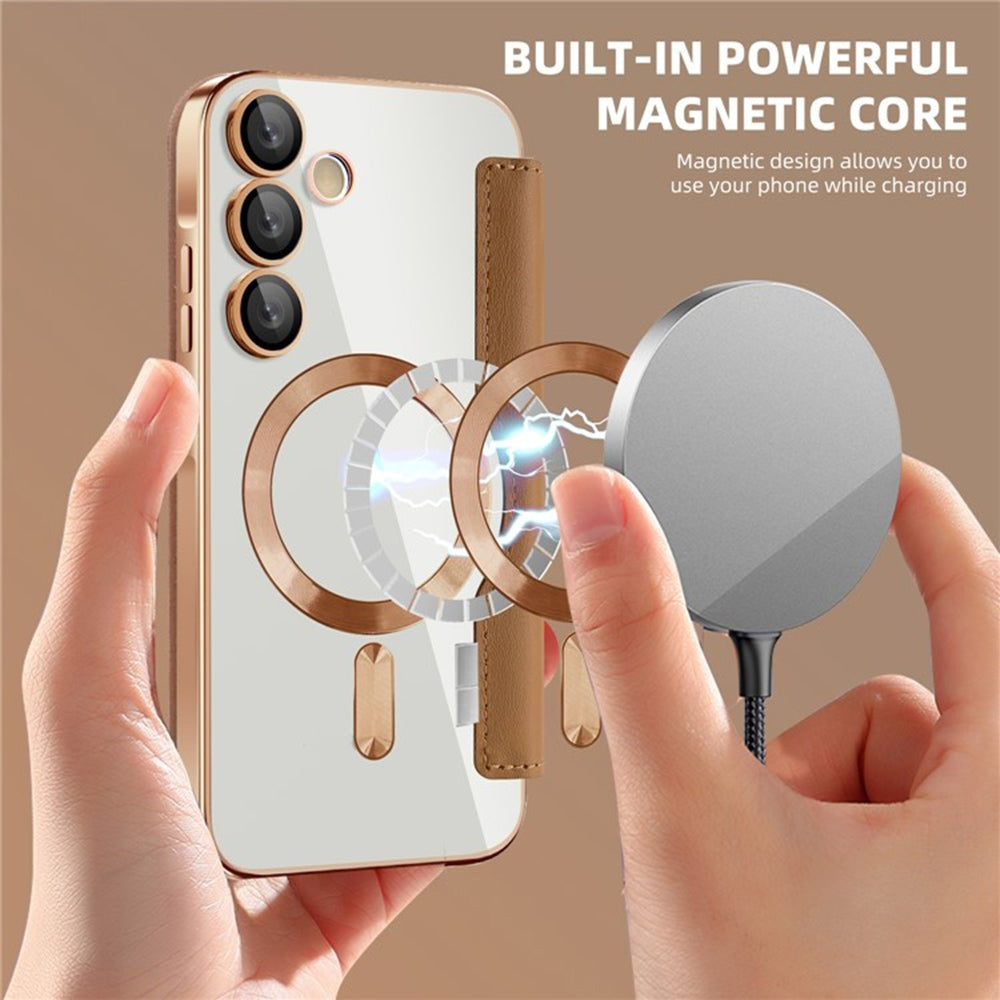 Калъф MagSafe за Samsung Galaxy A55 5G A556, Techsuit, SmartMag Book, Кафяв