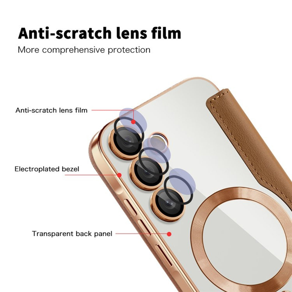 Калъф MagSafe за Samsung Galaxy A55 5G A556, Techsuit, SmartMag Book, Кафяв