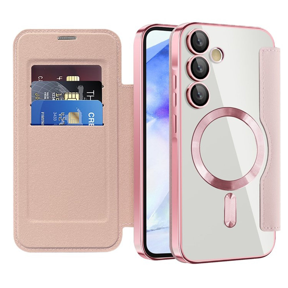 Калъф MagSafe за Samsung Galaxy A55 5G A556, Techsuit, SmartMag Book, Розов