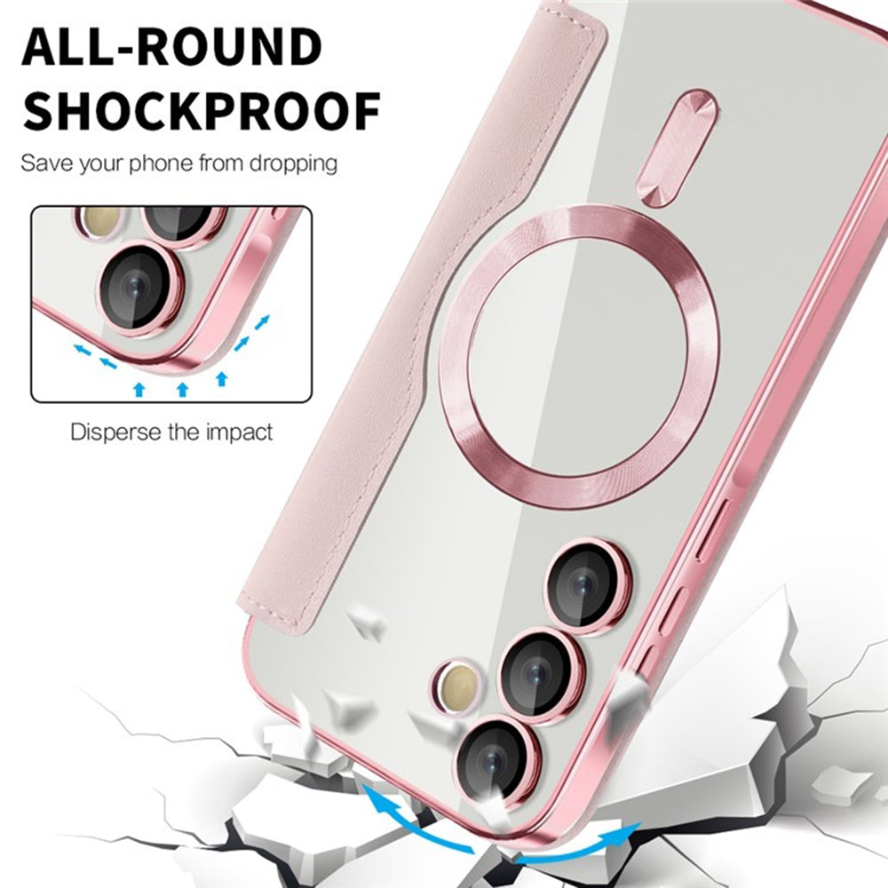 Калъф MagSafe за Samsung Galaxy A55 5G A556, Techsuit, SmartMag Book, Розов