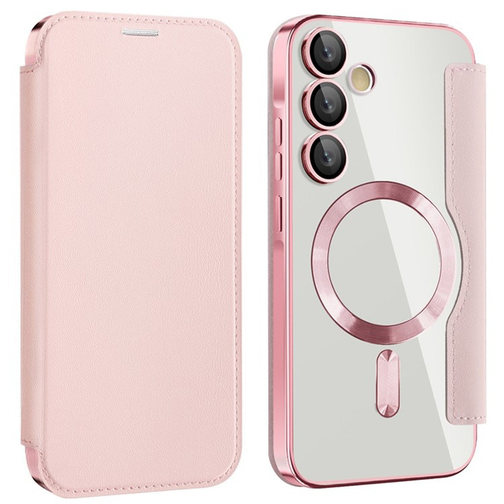 Калъф MagSafe за Samsung Galaxy A55 5G A556, Techsuit, SmartMag Book, Розов