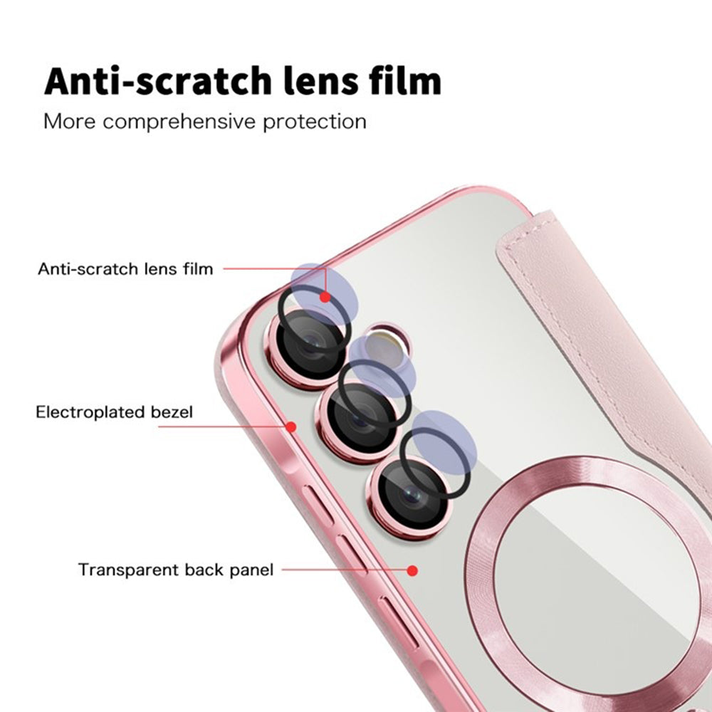 Калъф MagSafe за Samsung Galaxy A55 5G A556, Techsuit, SmartMag Book, Розов
