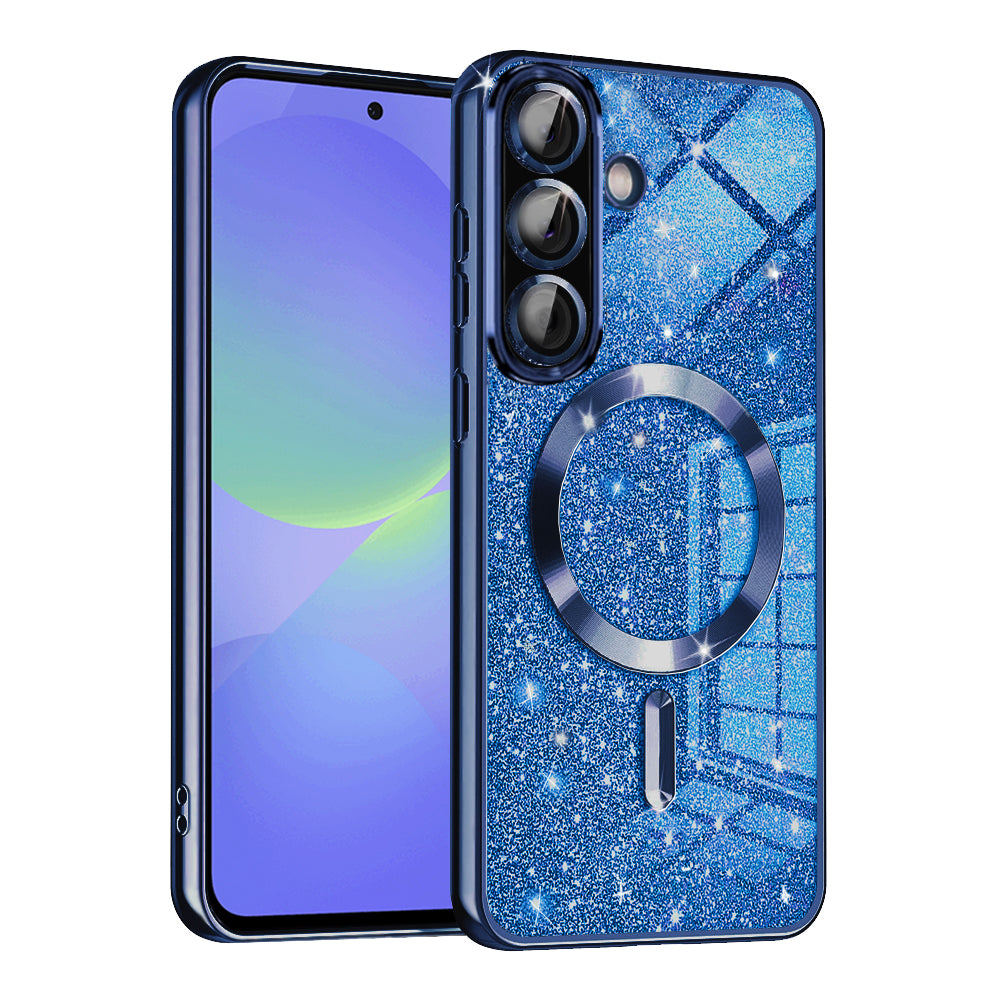 Калъф MagSafe за Samsung Galaxy A56 A566 / A36 A366, Techsuit, Luxury Glitter, Тъмносин