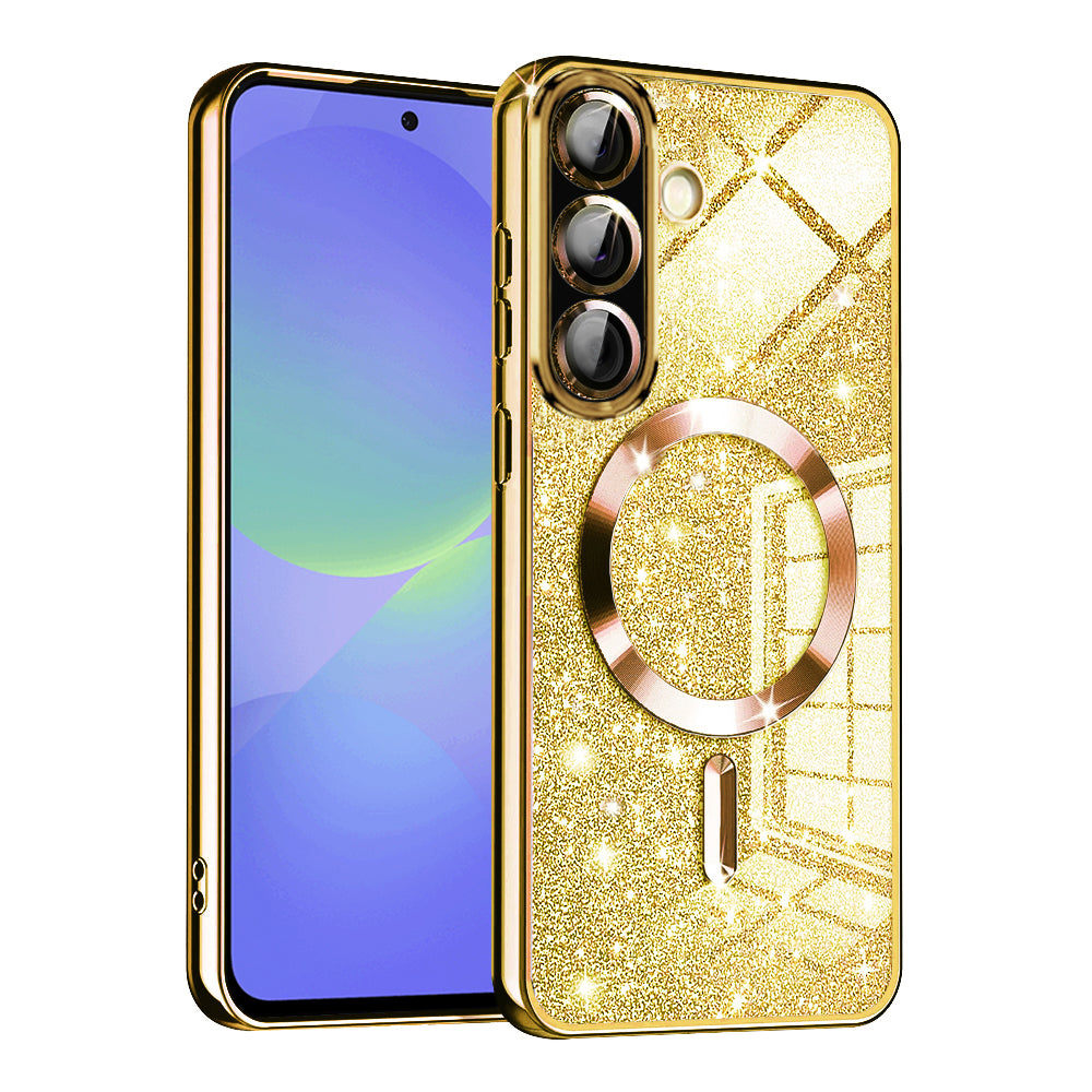 Калъф MagSafe за Samsung Galaxy A56 A566 / A36 A366, Techsuit, Luxury Glitter, Златист