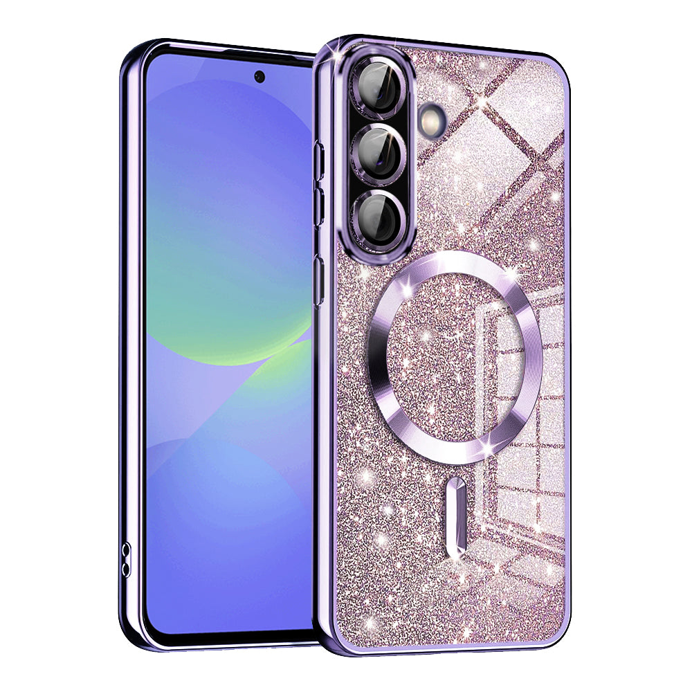 Калъф MagSafe за Samsung Galaxy A56 A566 / A36 A366, Techsuit, Luxury Glitter, Светло лилав