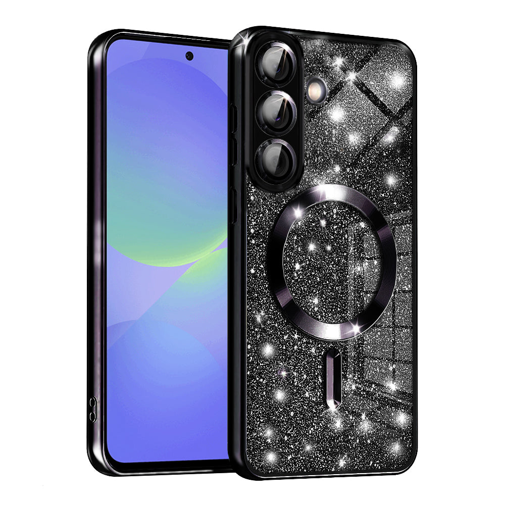 Калъф MagSafe за Samsung Galaxy A56 A566 / A36 A366, Techsuit, Luxury Glitter, Черен