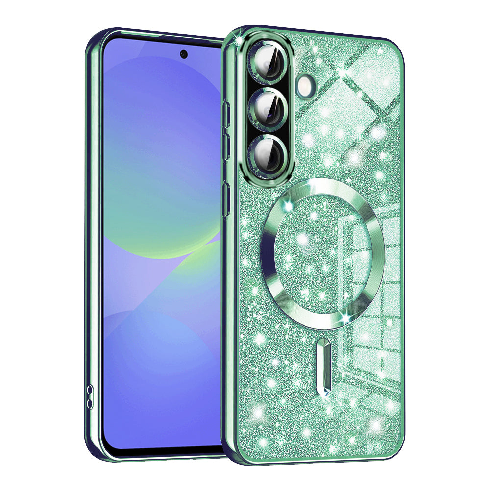 Калъф MagSafe за Samsung Galaxy A56 A566 / A36 A366, Techsuit, Luxury Glitter, Светлозелен