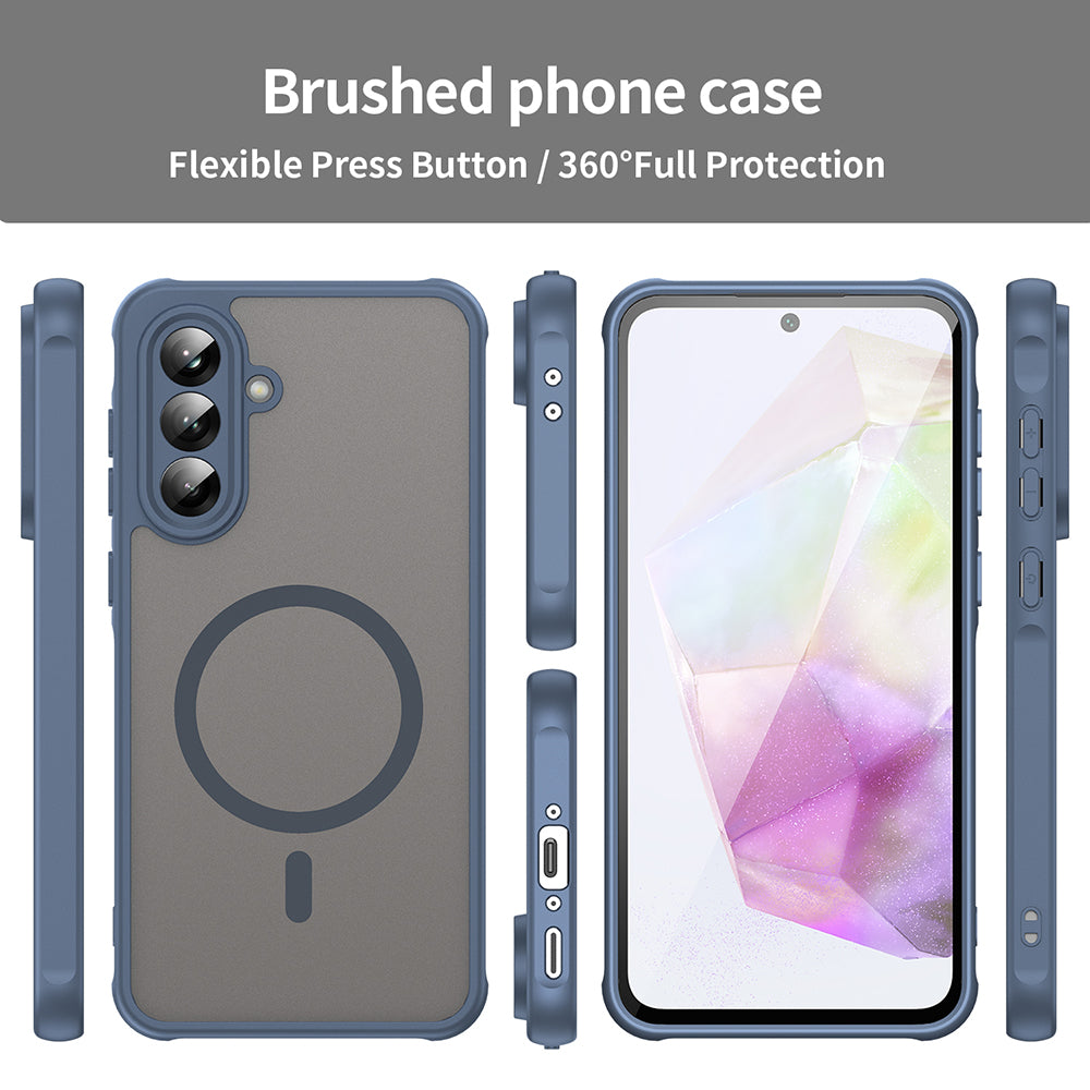 Калъф MagSafe за Samsung Galaxy A56 A566, Techsuit, HaloFrost II, Тъмносин