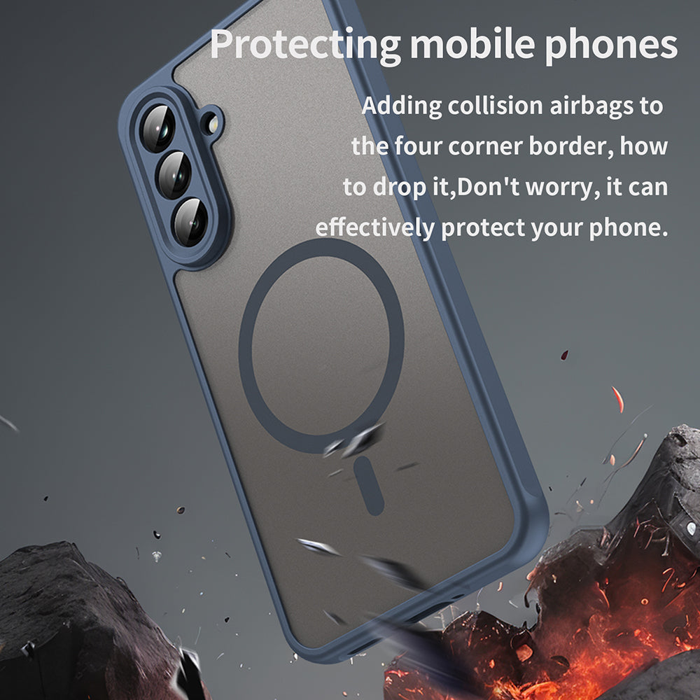 Калъф MagSafe за Samsung Galaxy A56 A566, Techsuit, HaloFrost II, Тъмносин