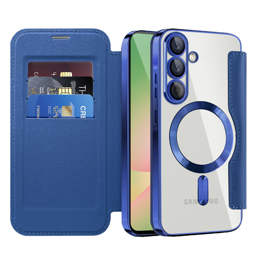 Калъф MagSafe за Samsung Galaxy A56 A566, Techsuit, SmartMag Book, Син