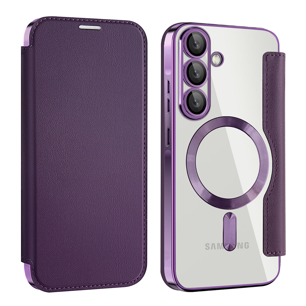 Калъф MagSafe за Samsung Galaxy A56 A566, Techsuit, SmartMag Book, Лилав