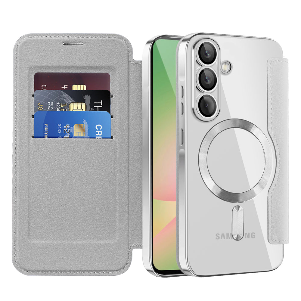 Калъф MagSafe за Samsung Galaxy A57 5G, Techsuit, SmartMag Book, Сив