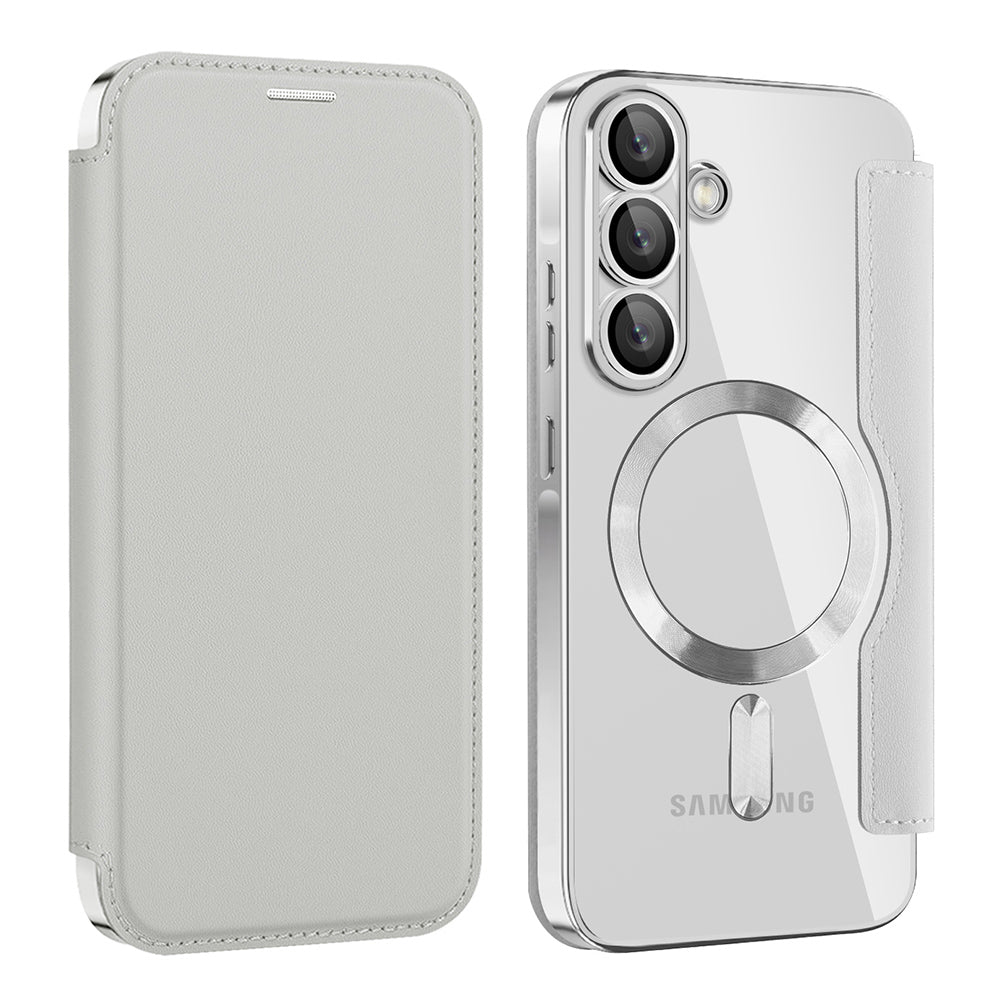 Калъф MagSafe за Samsung Galaxy A57 5G, Techsuit, SmartMag Book, Сив