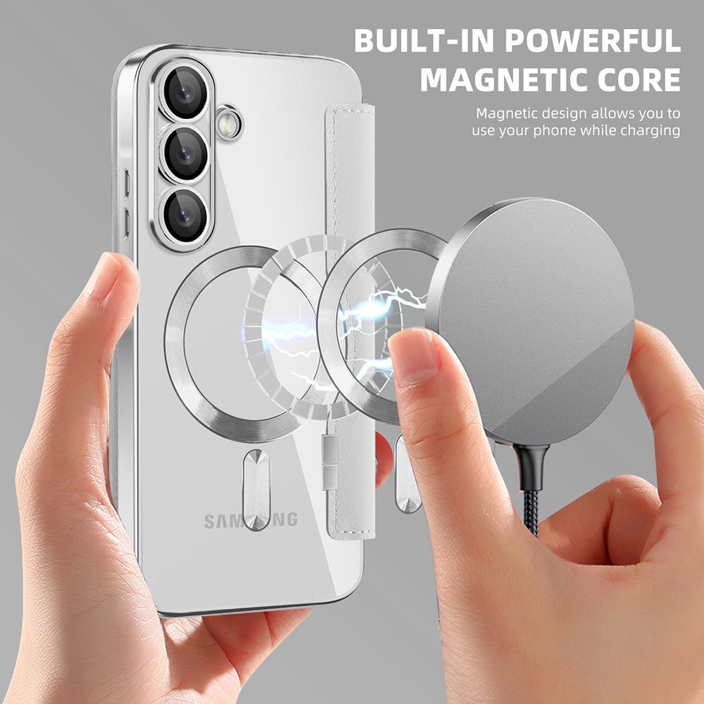 Калъф MagSafe за Samsung Galaxy A57 5G, Techsuit, SmartMag Book, Сив