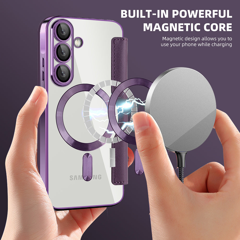 Калъф MagSafe за Samsung Galaxy A57 5G, Techsuit, SmartMag Book, Лилав
