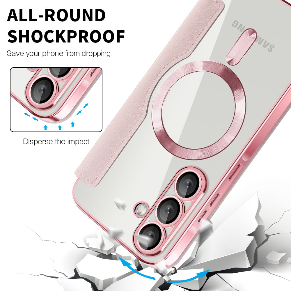 Калъф MagSafe за Samsung Galaxy A57 5G, Techsuit, SmartMag Book, Розов