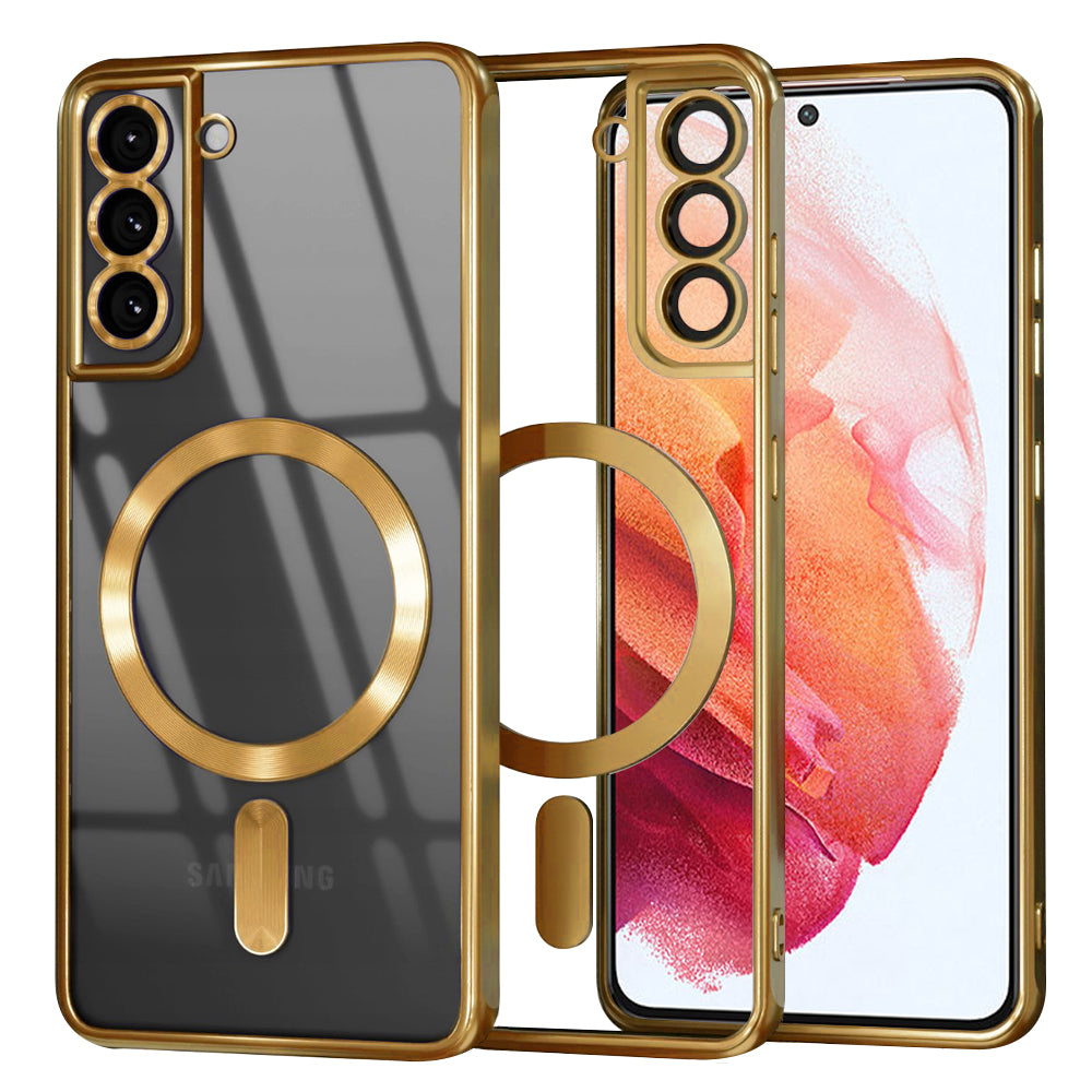 Калъф MagSafe за Samsung Galaxy S21 5G G991, Techsuit, Luxury Crystal, Златист