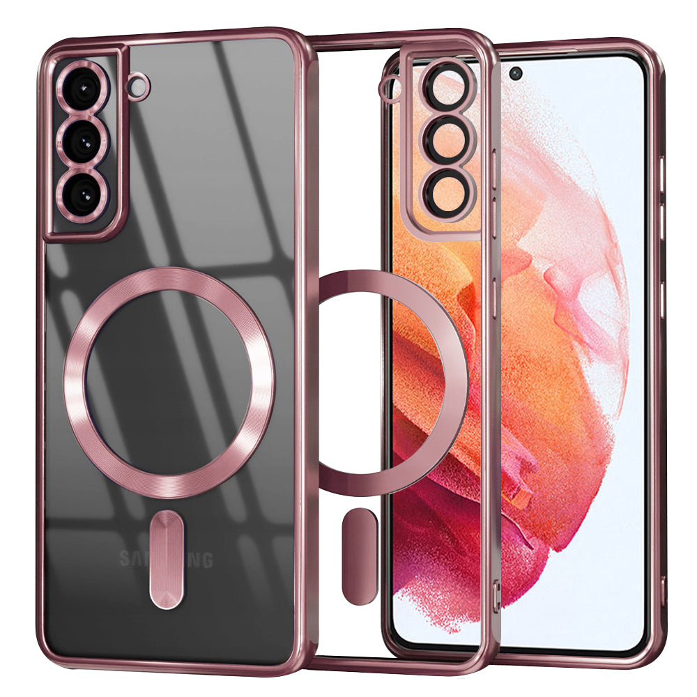 Калъф MagSafe за Samsung Galaxy S21 5G G991, Techsuit, Luxury Crystal, Розов