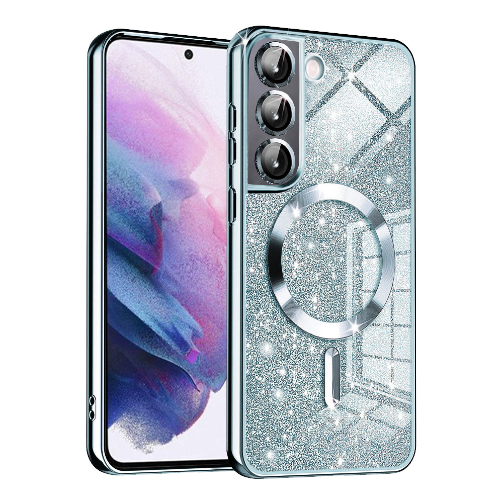 Калъф MagSafe за Samsung Galaxy S21 5G G991, Techsuit, Luxury Glitter, Bleu