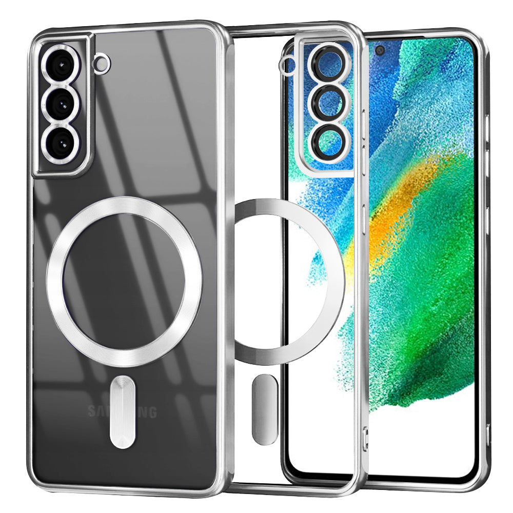Калъф MagSafe за Samsung Galaxy S21 FE 5G G990, Techsuit, Luxury Crystal, Сребрист