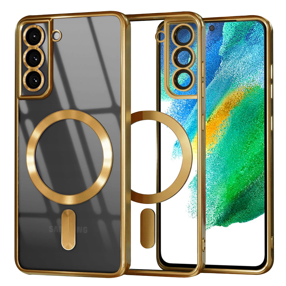 Калъф MagSafe за Samsung Galaxy S21 FE 5G G990, Techsuit, Luxury Crystal, Златист