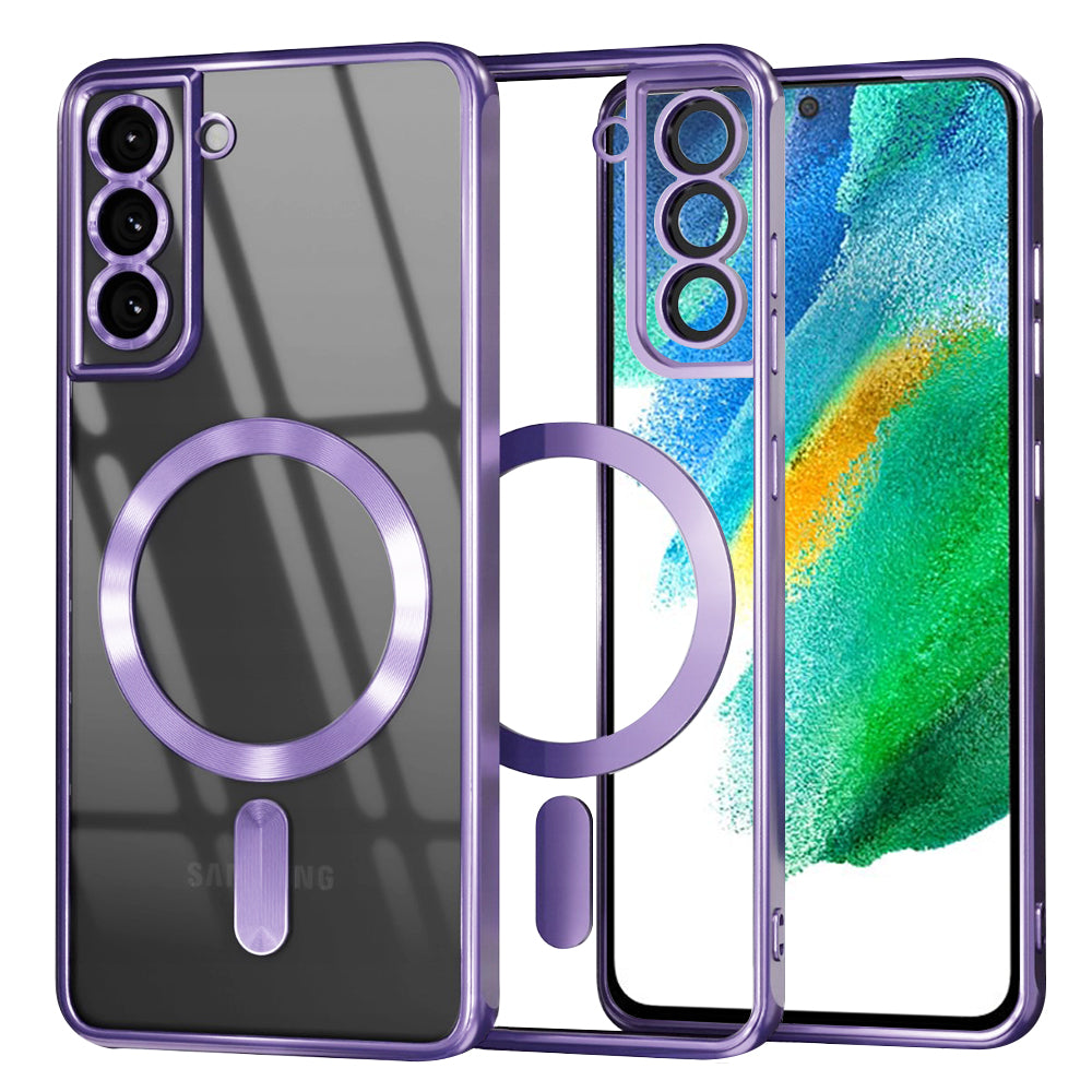 Калъф MagSafe за Samsung Galaxy S21 FE 5G G990, Techsuit, Luxury Crystal, Светло лилав