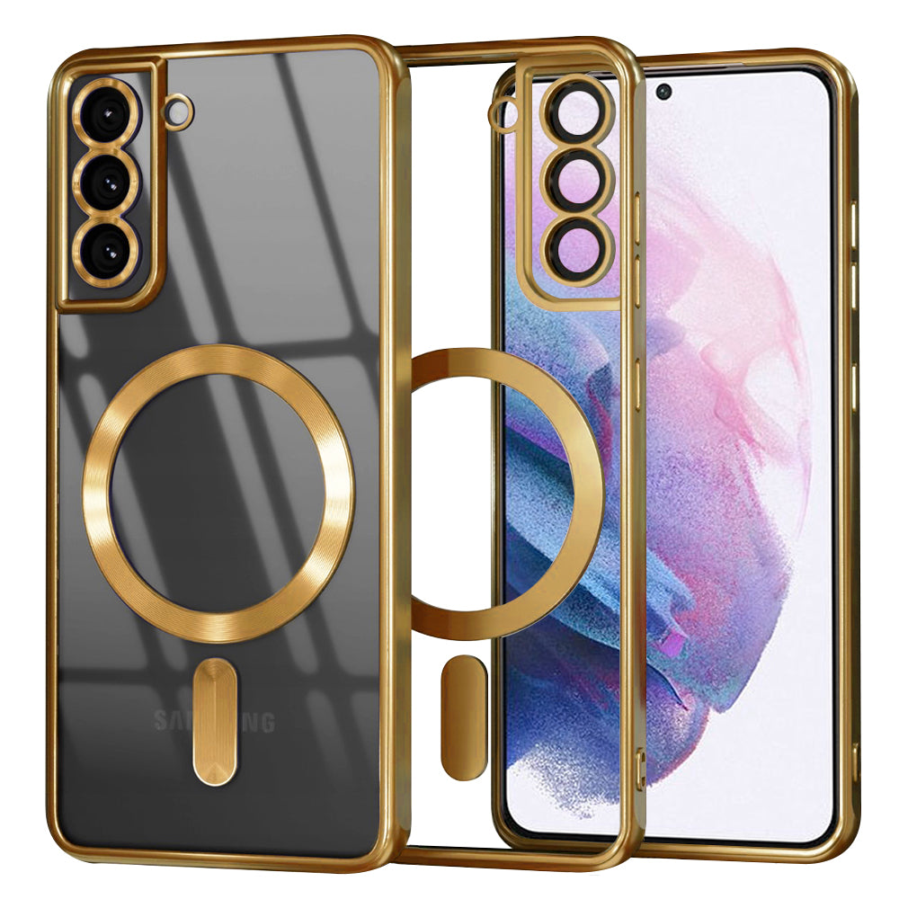 Калъф MagSafe за Samsung Galaxy S21+ 5G G996, Techsuit, Luxury Crystal, Златист