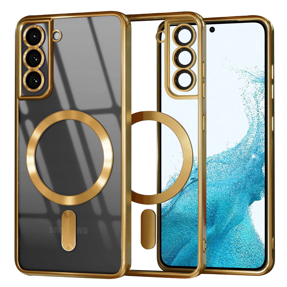 Калъф MagSafe за Samsung Galaxy S22 5G S901, Techsuit, Luxury Crystal, Златист