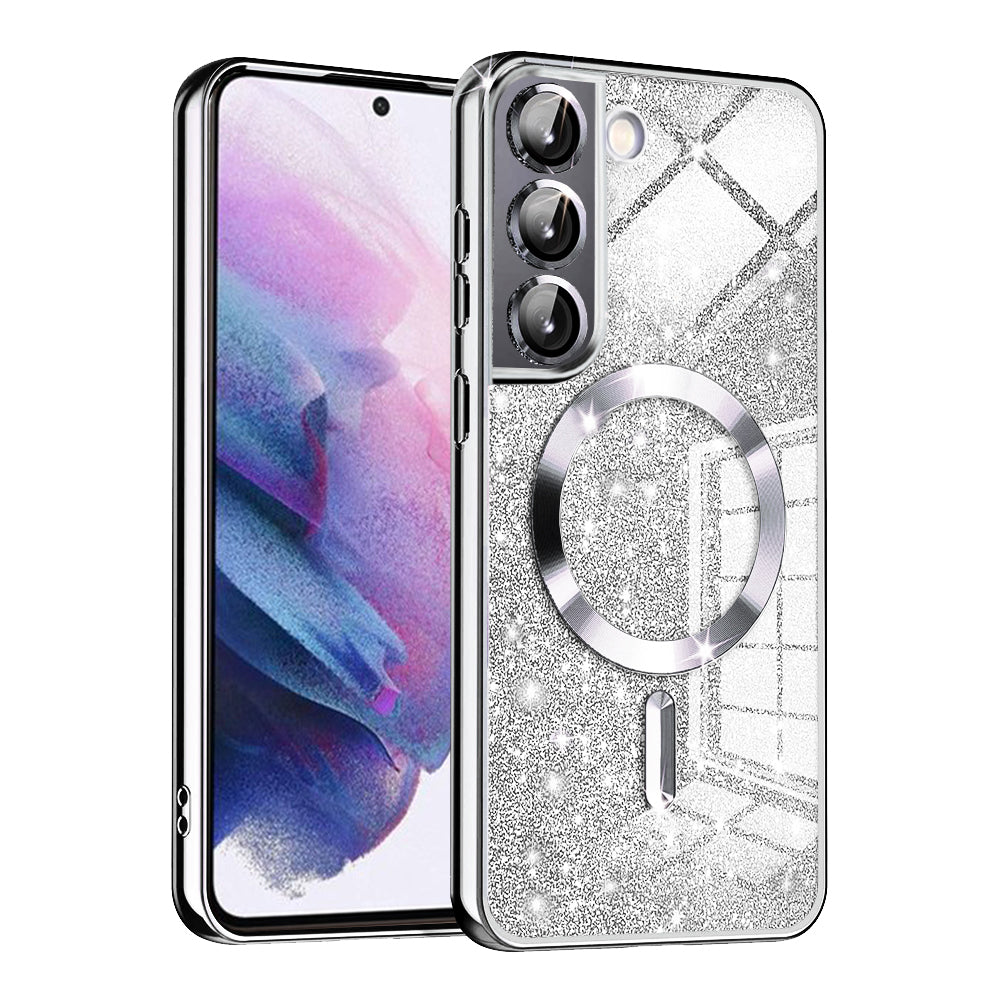 Калъф MagSafe за Samsung Galaxy S22 5G S901, Techsuit, Luxury Glitter, Сребрист