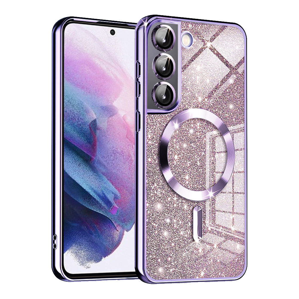 Калъф MagSafe за Samsung Galaxy S22 5G S901, Techsuit, Luxury Glitter, Светло лилав