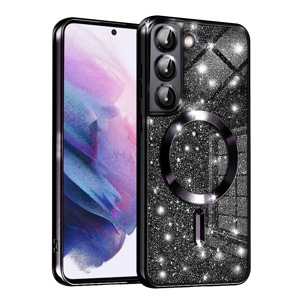 Калъф MagSafe за Samsung Galaxy S22 5G S901, Techsuit, Luxury Glitter, Черен