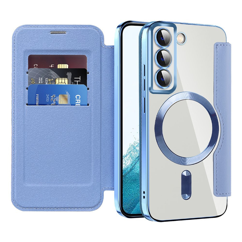 Калъф MagSafe за Samsung Galaxy S22 5G S901, Techsuit, SmartMag Book, Син