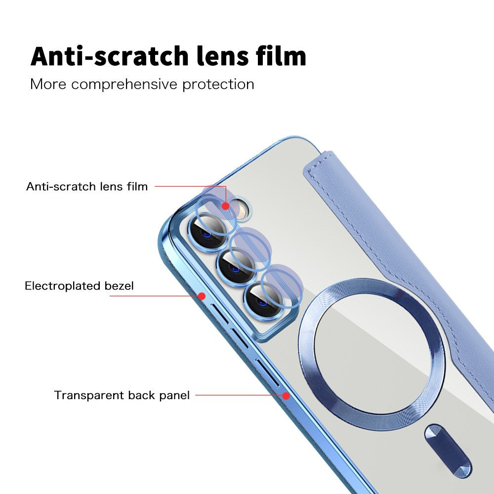 Калъф MagSafe за Samsung Galaxy S22 5G S901, Techsuit, SmartMag Book, Син