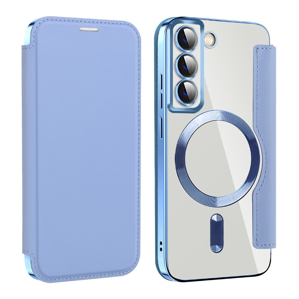Калъф MagSafe за Samsung Galaxy S22 5G S901, Techsuit, SmartMag Book, Син