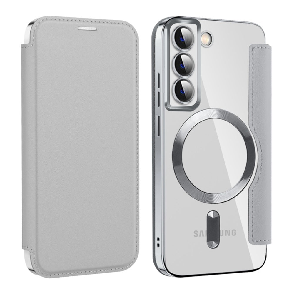 Калъф MagSafe за Samsung Galaxy S22 5G S901, Techsuit, SmartMag Book, Сив
