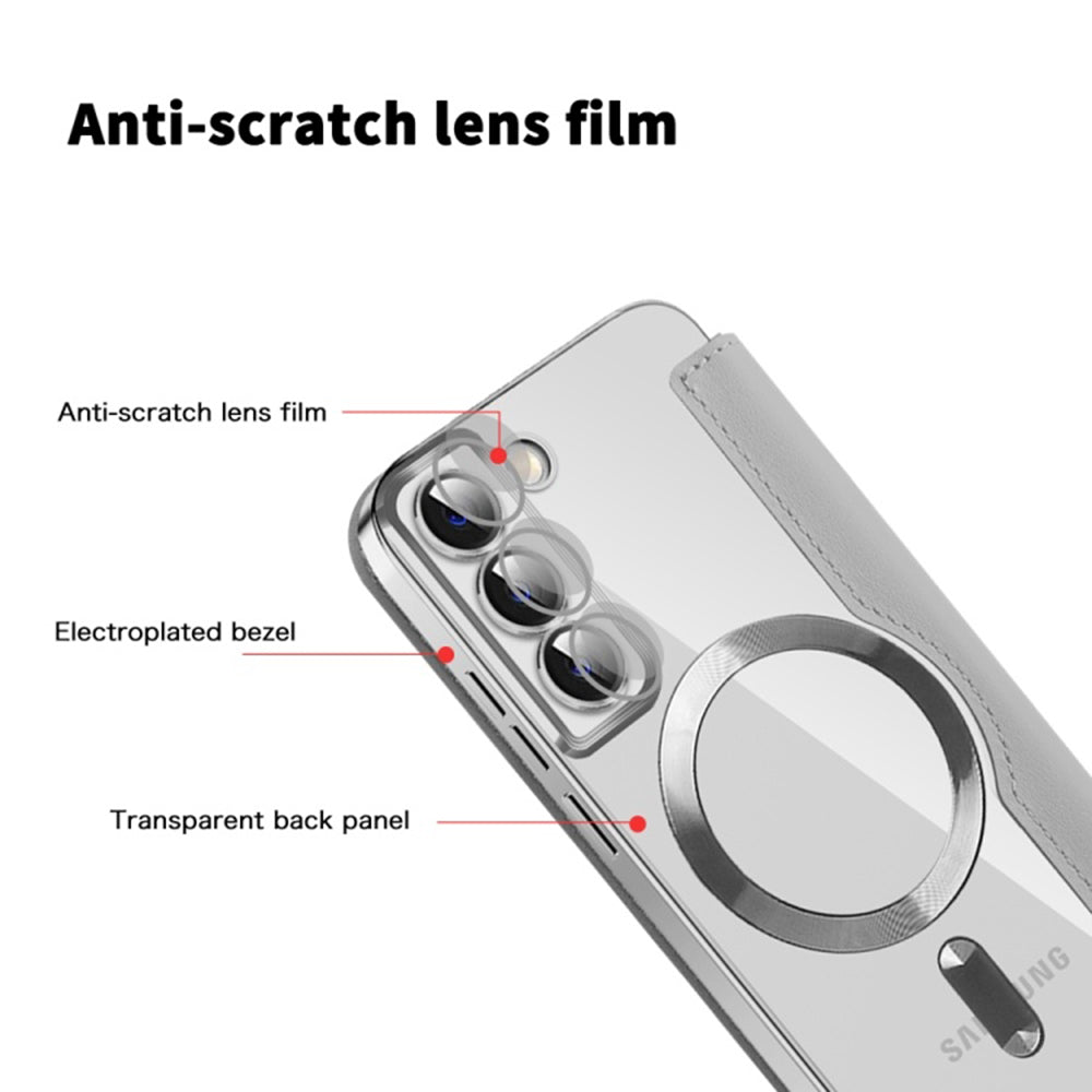 Калъф MagSafe за Samsung Galaxy S22 5G S901, Techsuit, SmartMag Book, Сив
