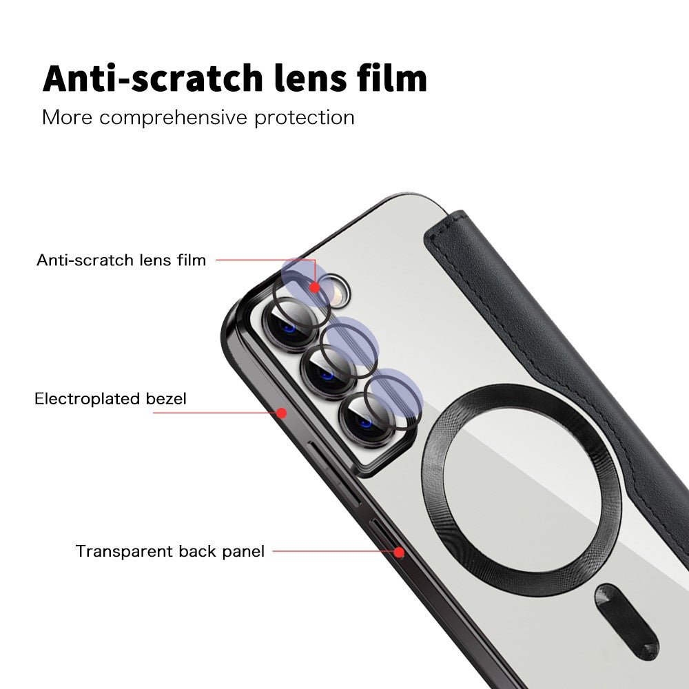 Калъф MagSafe за Samsung Galaxy S22 5G S901, Techsuit, SmartMag Book, Черен