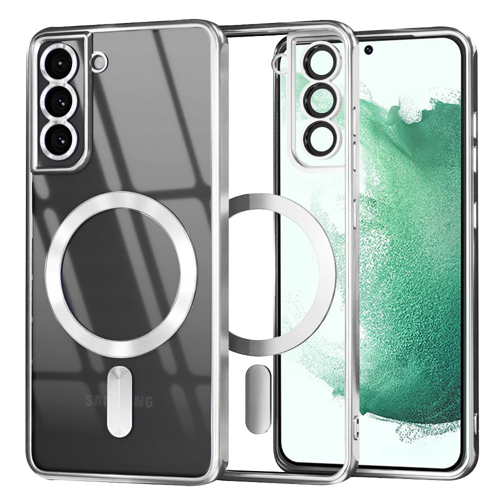 Калъф MagSafe за Samsung Galaxy S22+ 5G S906, Techsuit, Luxury Crystal, Сребрист