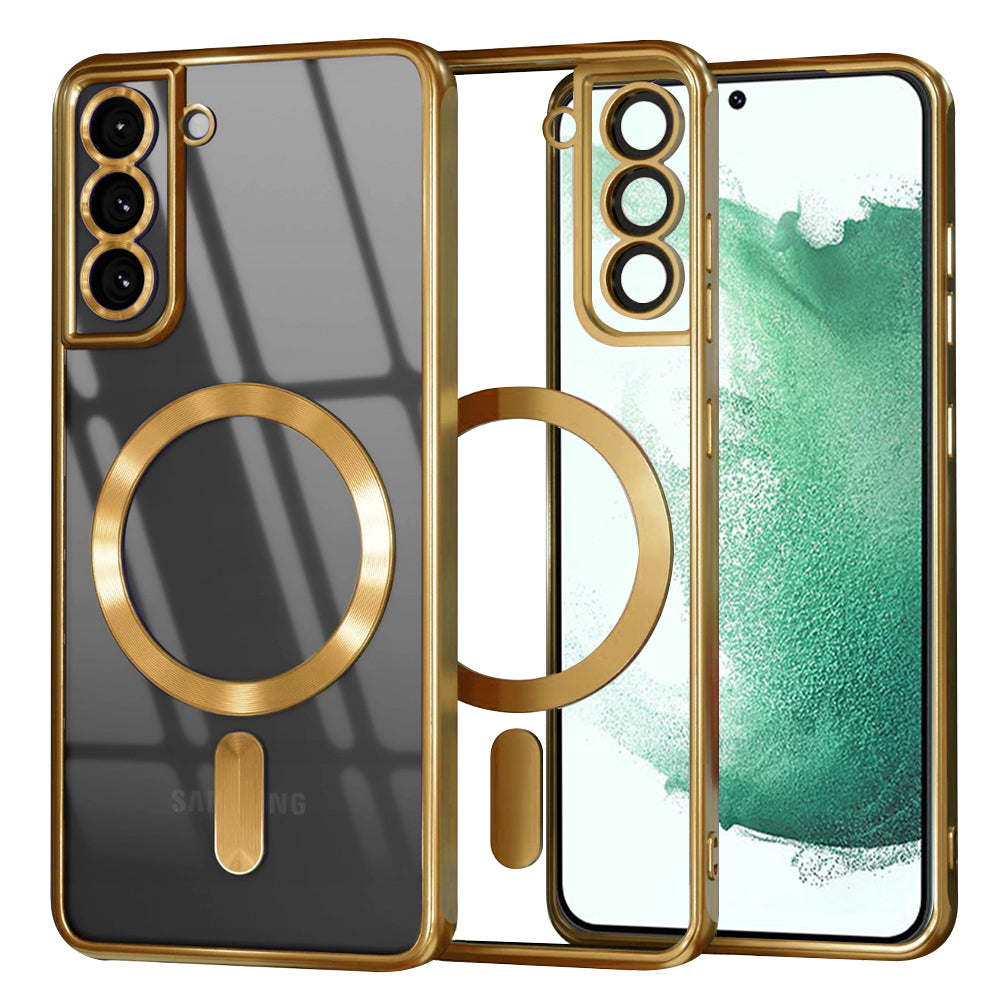 Калъф MagSafe за Samsung Galaxy S22+ 5G S906, Techsuit, Luxury Crystal, Златист