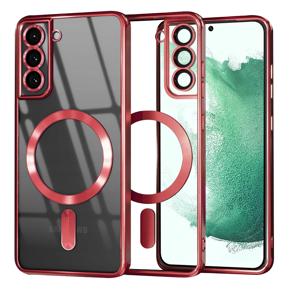 Калъф MagSafe за Samsung Galaxy S22+ 5G S906, Techsuit, Luxury Crystal, Червен