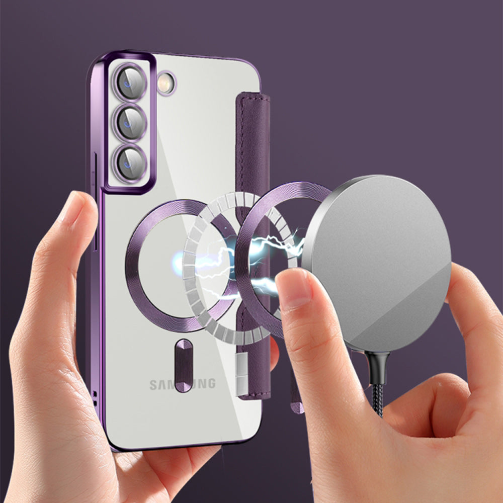 Калъф MagSafe за Samsung Galaxy S22+ 5G S906, Techsuit, SmartMag Book, Лилав
