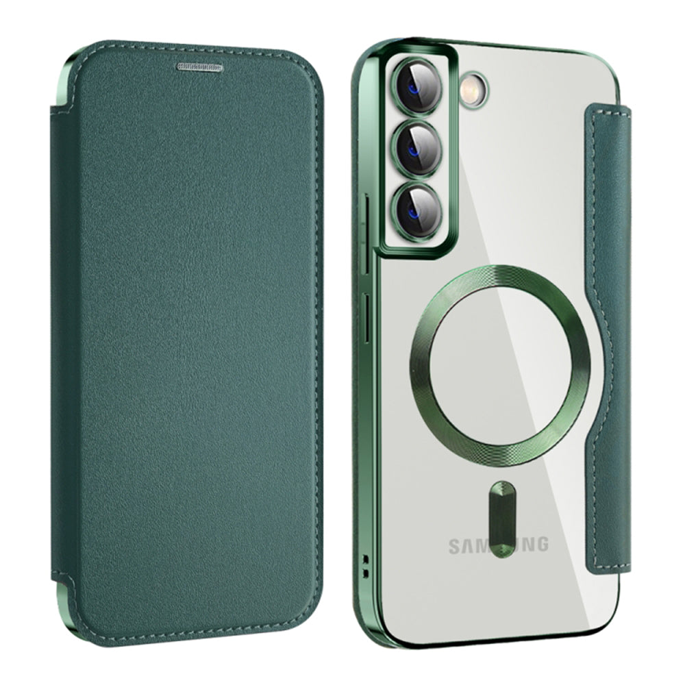 Калъф MagSafe за Samsung Galaxy S22+ 5G S906, Techsuit, SmartMag Book, Зелен