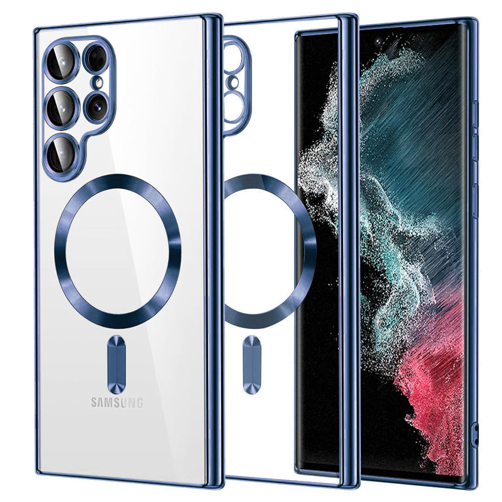 Калъф MagSafe за Samsung Galaxy S22 Ultra 5G S908, Techsuit, Luxury Crystal, Тъмносин