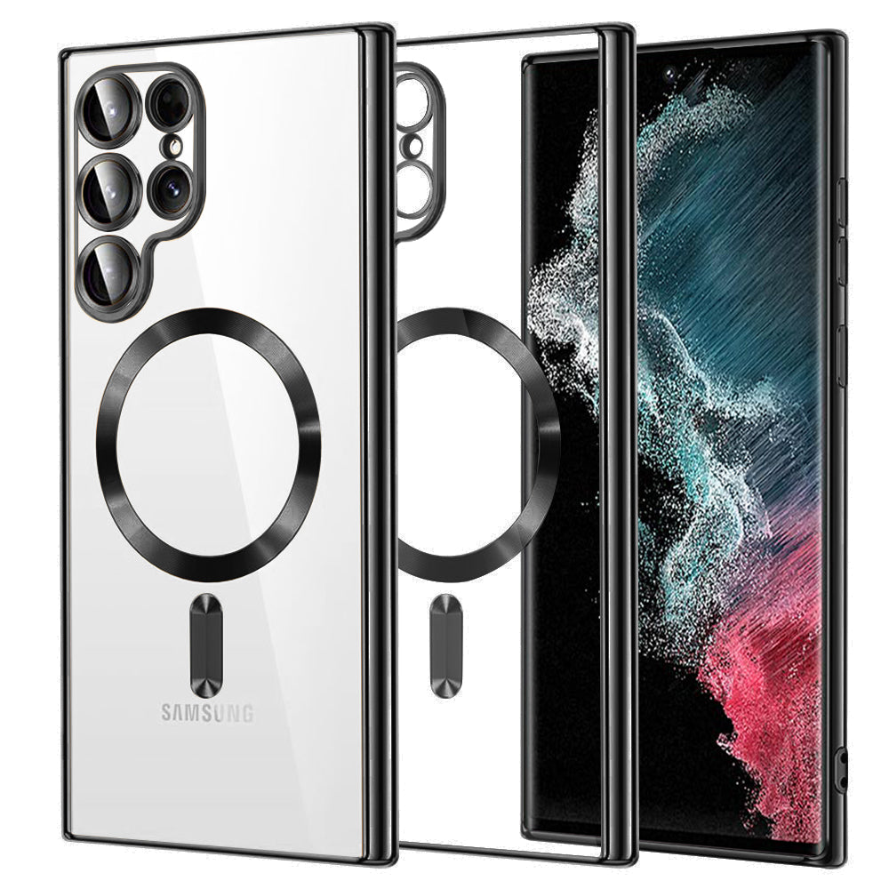 Калъф MagSafe за Samsung Galaxy S22 Ultra 5G S908, Techsuit, Luxury Crystal, Черен