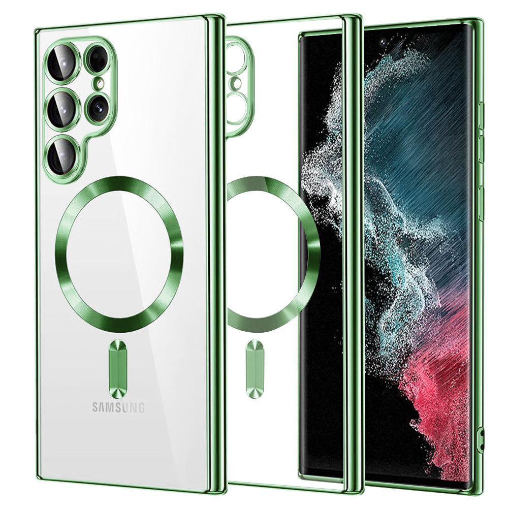 Калъф MagSafe за Samsung Galaxy S22 Ultra 5G S908, Techsuit, Luxury Crystal, Светлозелен