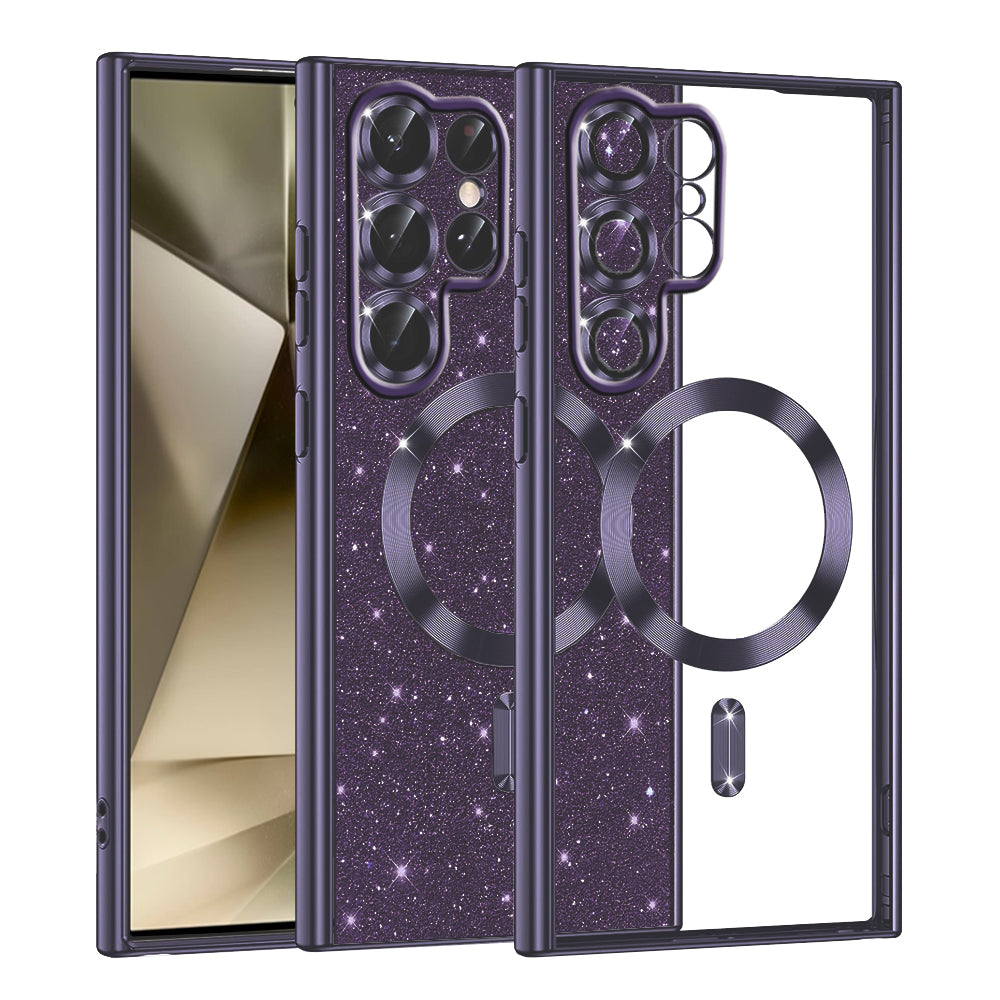 Калъф MagSafe за Samsung Galaxy S22 Ultra 5G S908, Techsuit, Luxury Glitter, Тъмно лилав