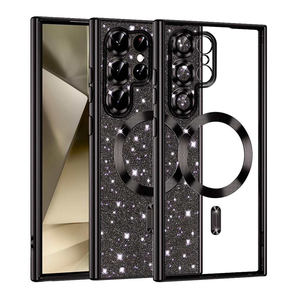 Калъф MagSafe за Samsung Galaxy S22 Ultra 5G S908, Techsuit, Luxury Glitter, Черен
